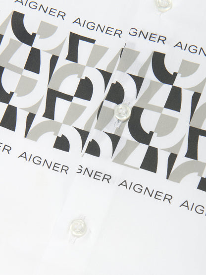 Aigner 男童白色徽标印花衬衫