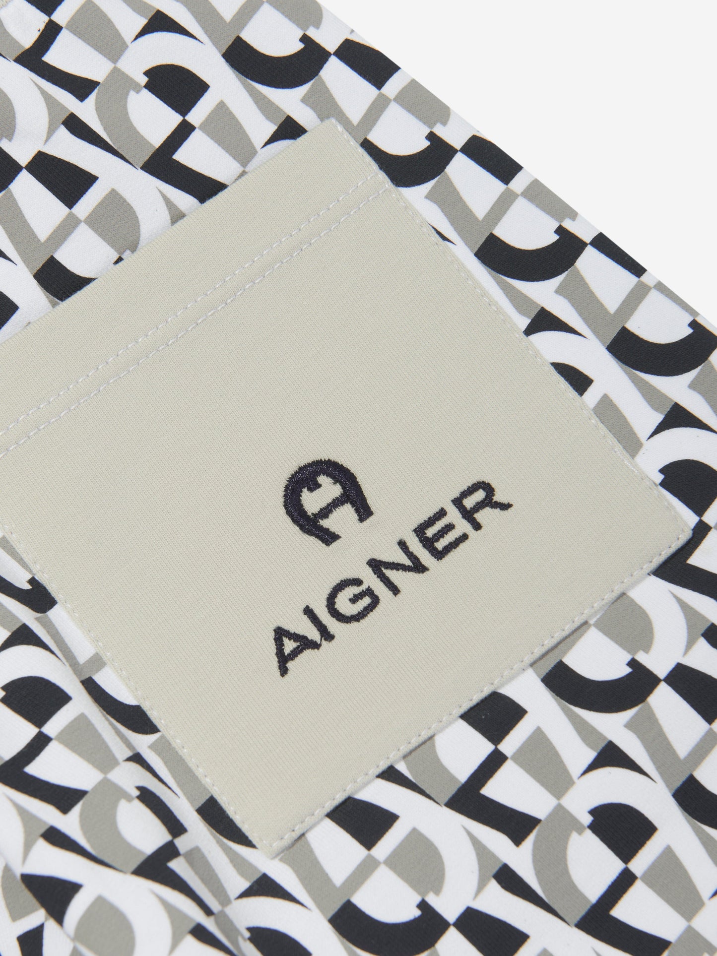 Aigner 男童徽标百慕大短裤（灰色）
