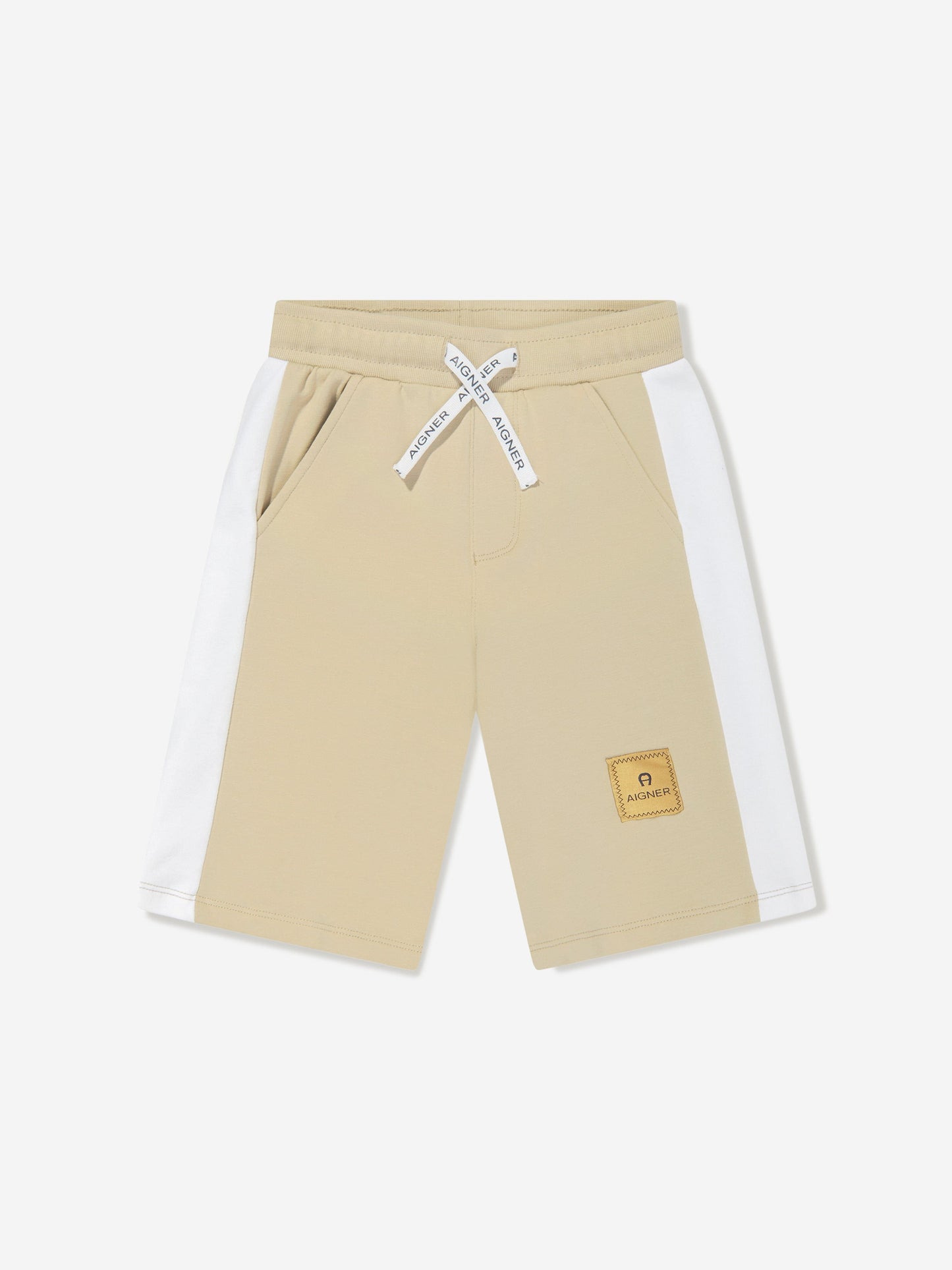 Aigner 男童米色徽标百慕大短裤