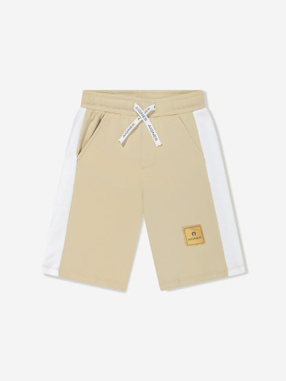 Aigner 男童米色徽标百慕大短裤