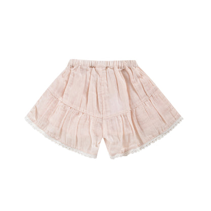 女童浅粉色棉短裤