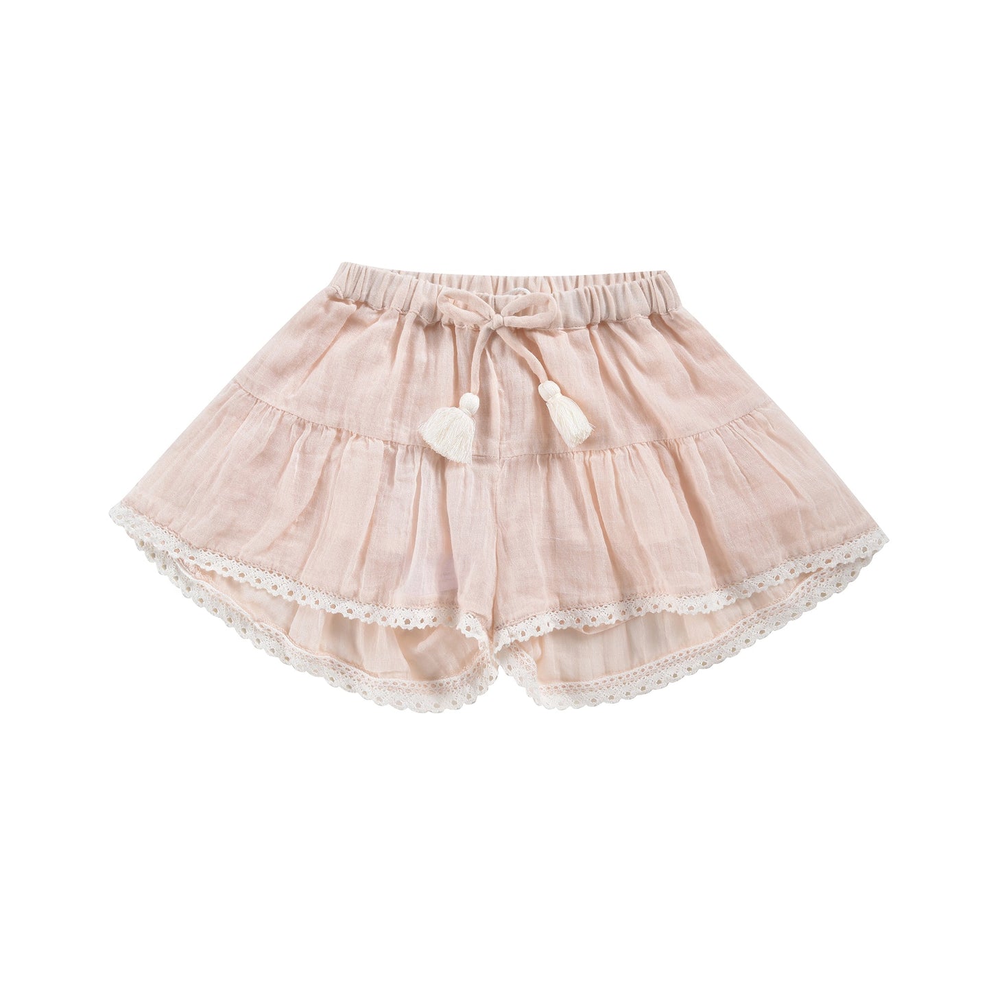 女童浅粉色棉短裤