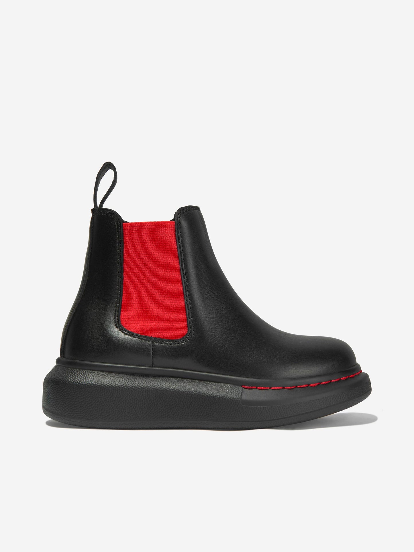 Alexander McQueen 儿童皮革厚底切尔西靴