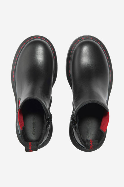 Alexander McQueen 儿童皮革厚底切尔西靴