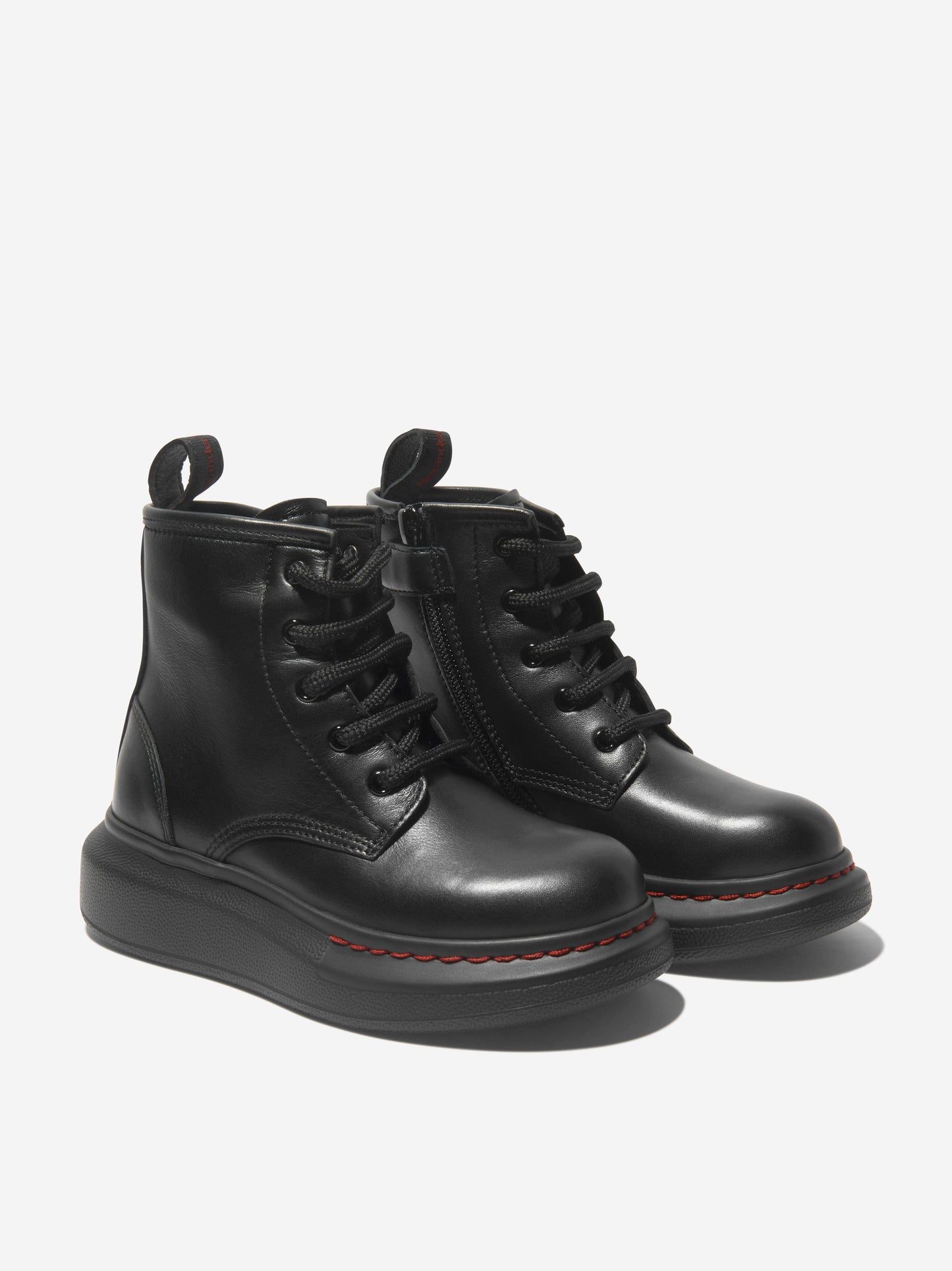 Alexander McQueen 儿童皮革系带厚靴