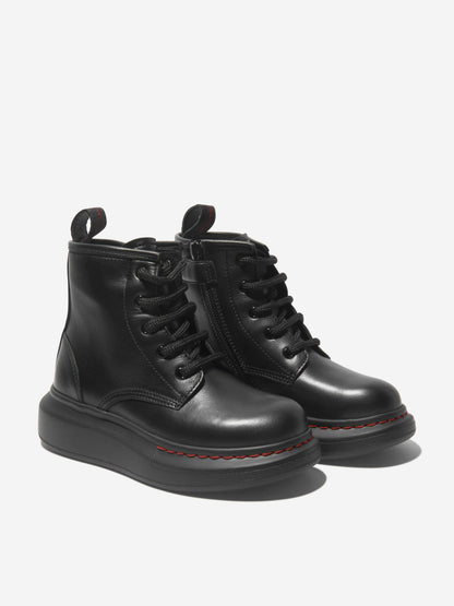 Alexander McQueen 儿童皮革系带厚靴