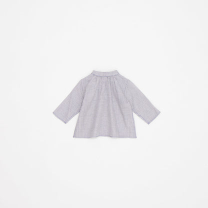 女婴木炭色格子棉衬衫