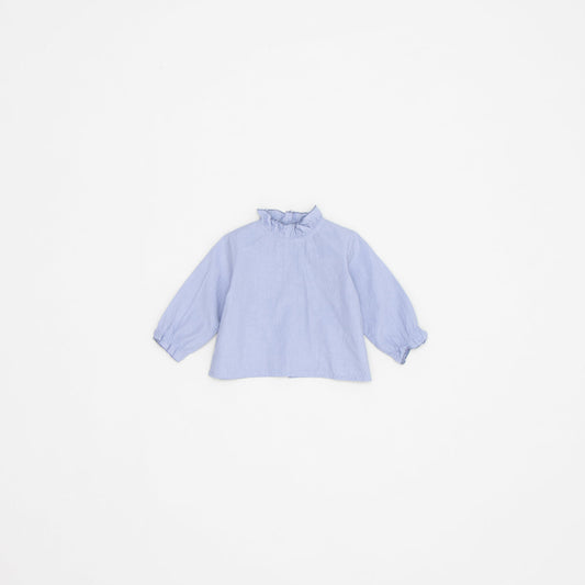 女婴蓝色棉上衣