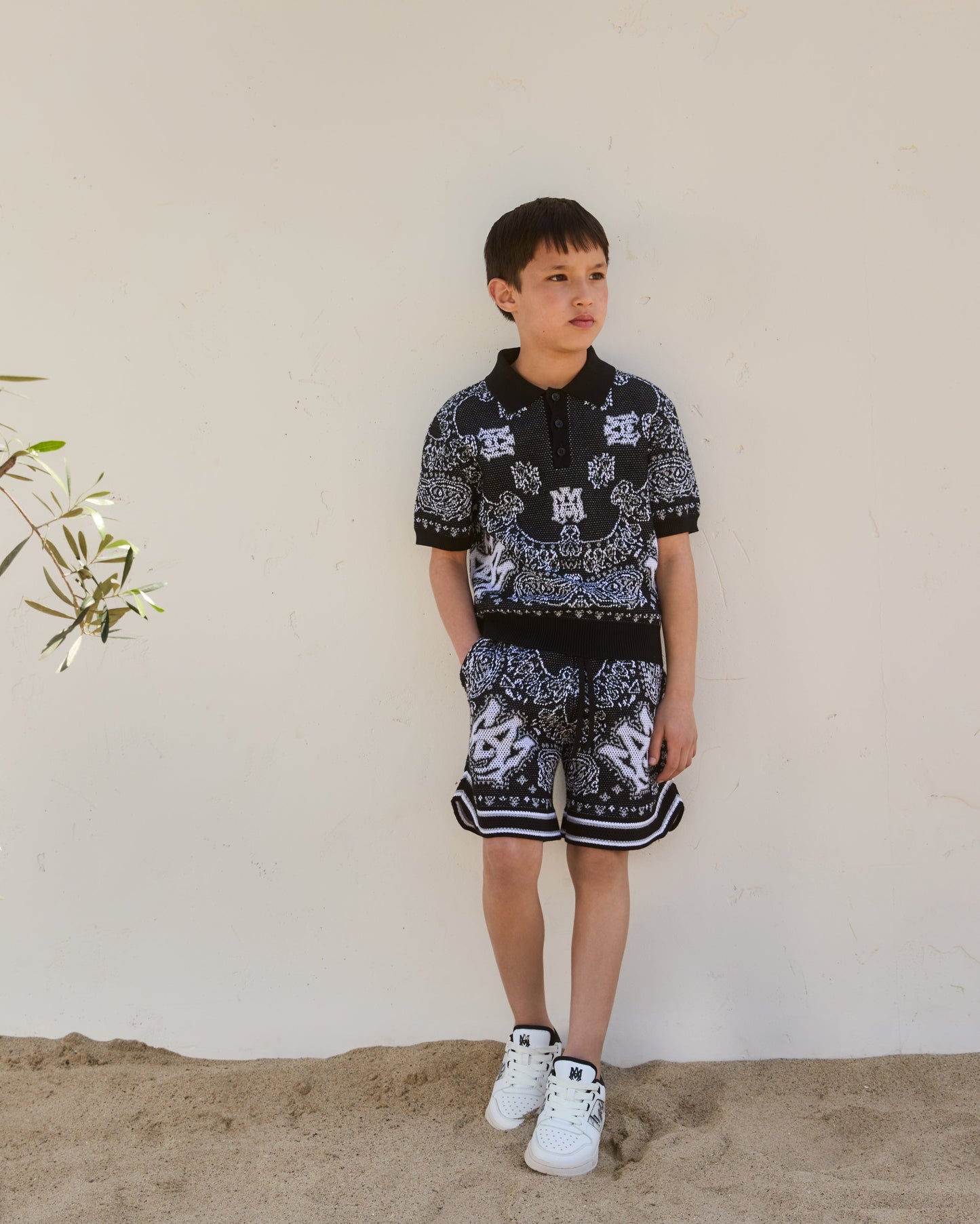 Amiri 男童黑色方巾短裤