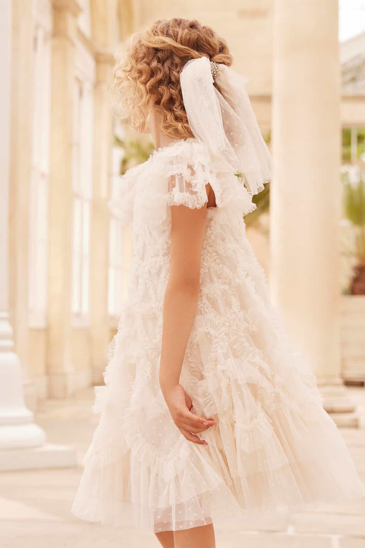 Needle & Thread 女童 Amorette 象牙色连衣裙