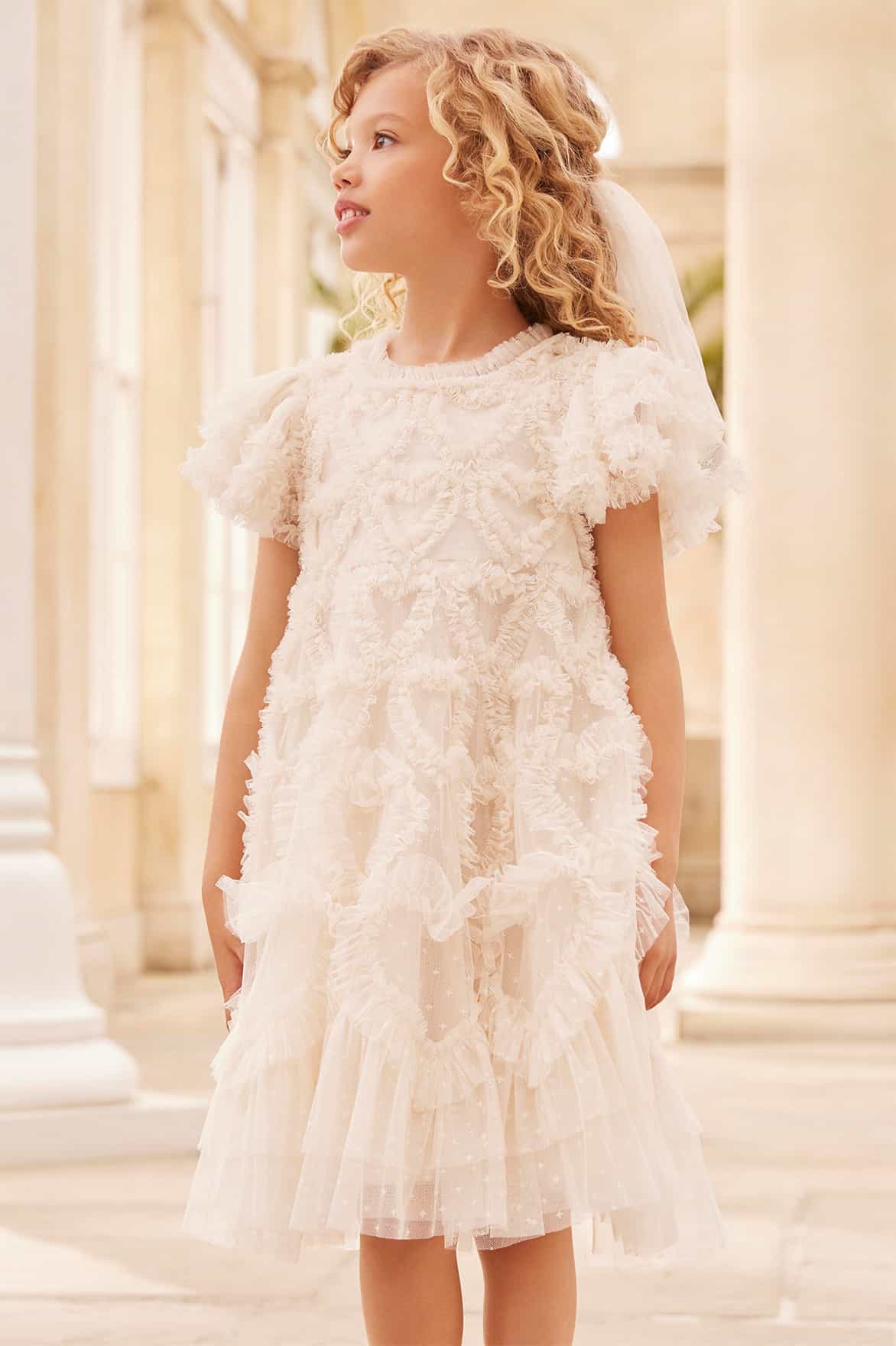 Needle & Thread 女童 Amorette 象牙色连衣裙