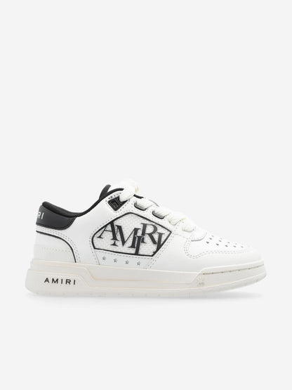Amiri Kids 皮革经典低帮运动鞋 白色