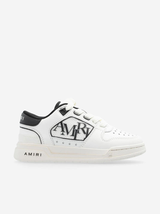 Amiri Kids 皮革经典低帮运动鞋 白色