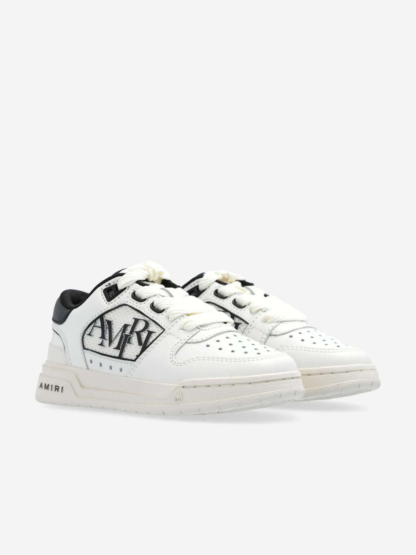 Amiri Kids 皮革经典低帮运动鞋 白色