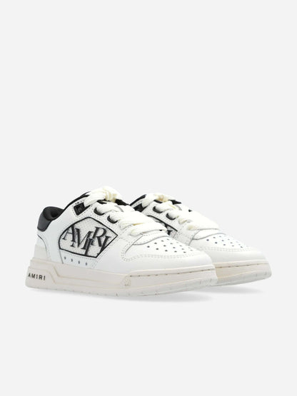 Amiri Kids 皮革经典低帮运动鞋 白色