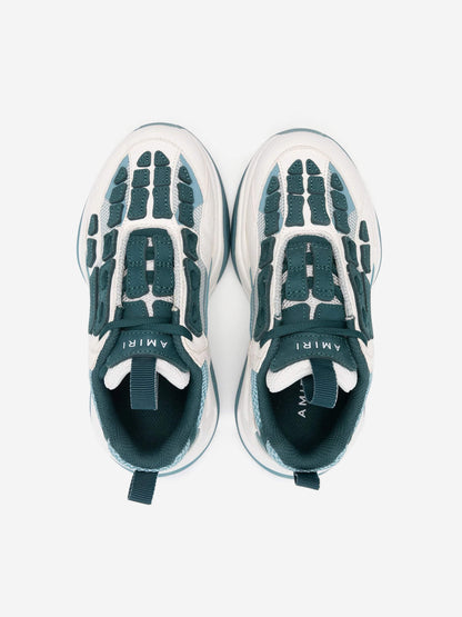 Amiri Kids 皮革 Bone Runner 运动鞋（蓝色）