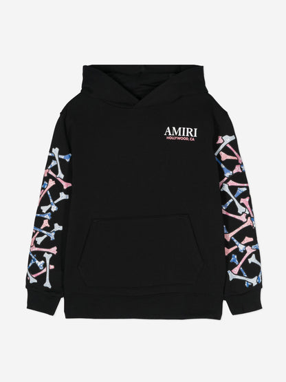 Amiri Kids Bandana Bones 连帽衫（黑色）