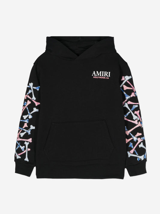 Amiri Kids Bandana Bones 连帽衫（黑色）