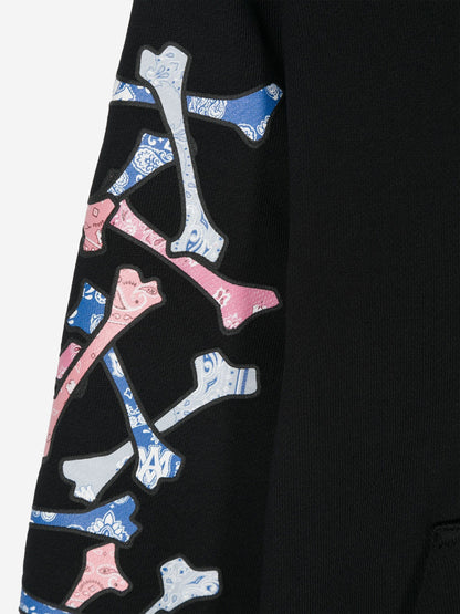 Amiri Kids Bandana Bones 连帽衫（黑色）