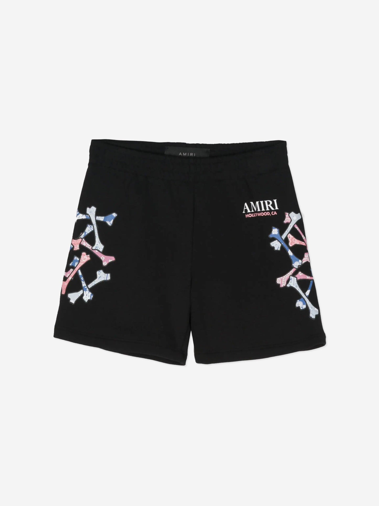 Amiri Kids Bandana Bone 叠穿短裤（黑色）