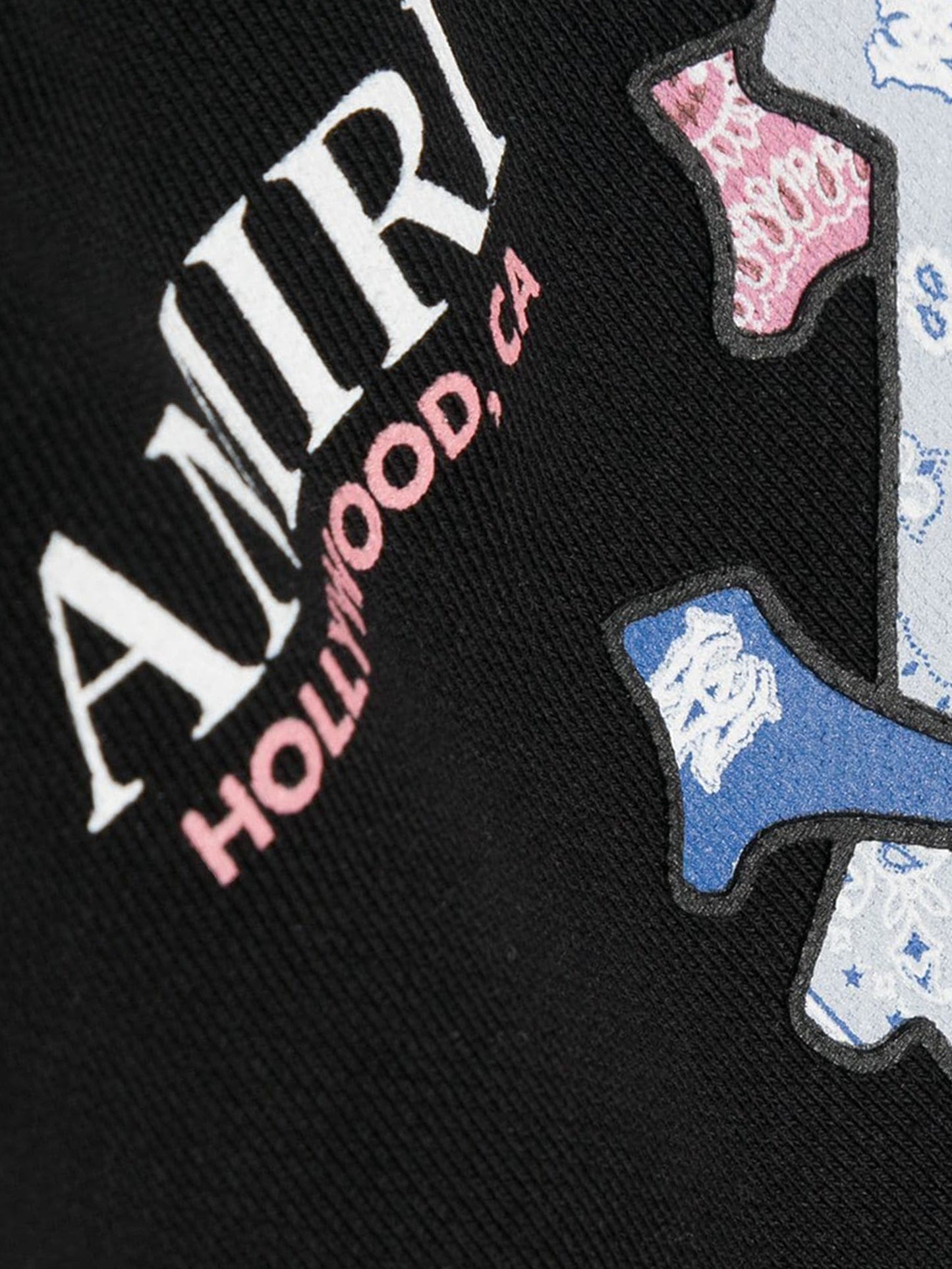 Amiri Kids Bandana Bone 叠穿短裤（黑色）