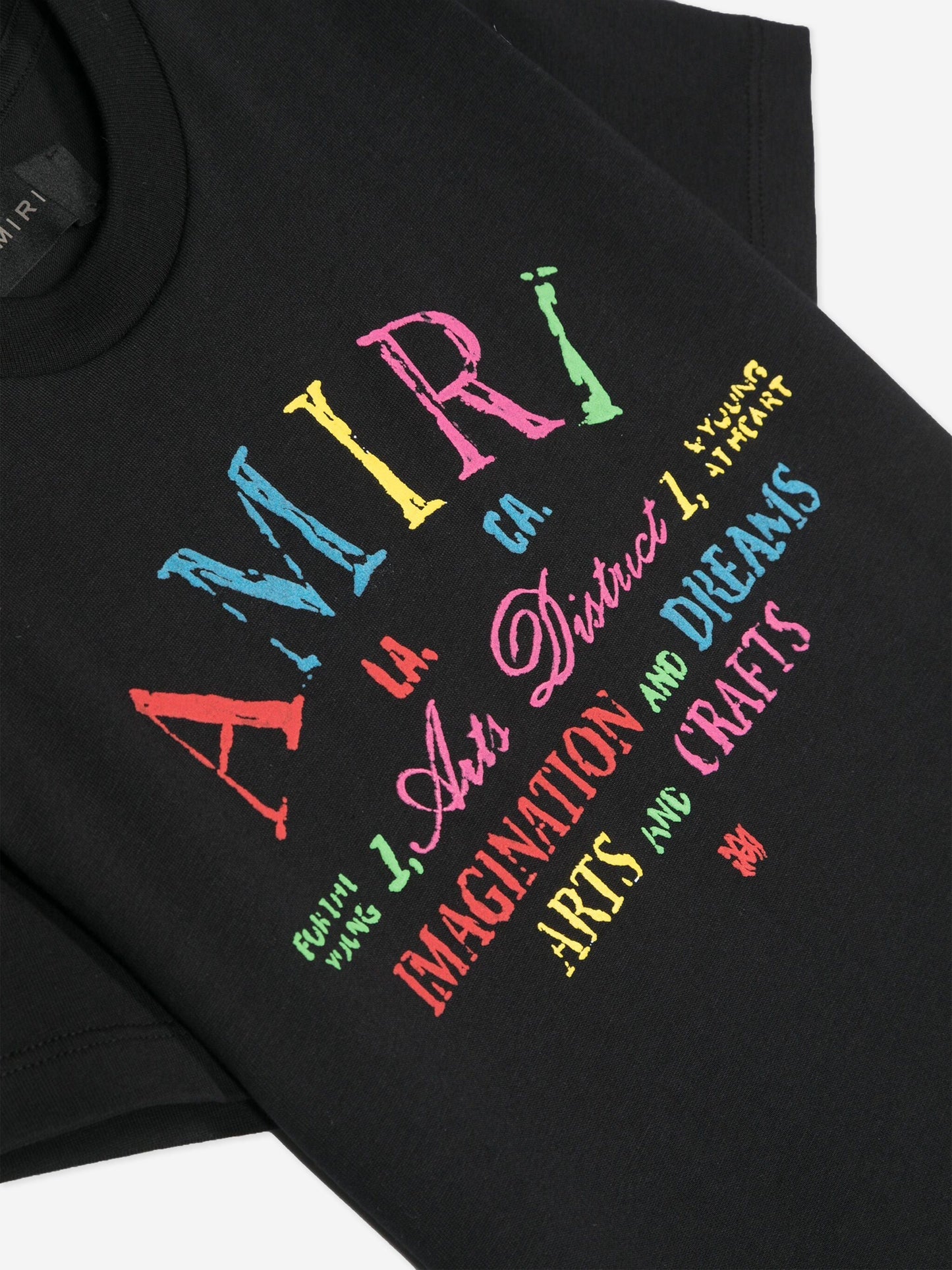 Amiri Kids Arts District 黑色涂鸦 T 恤