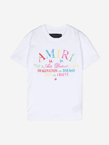 Amiri Kids Arts District 白色涂鸦 T 恤