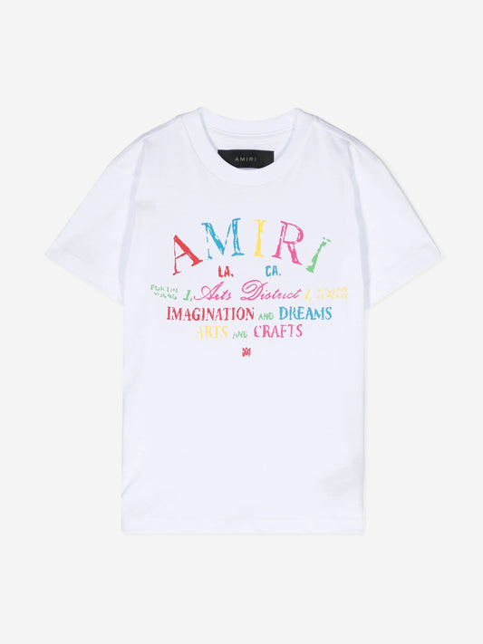 Amiri Kids Arts District 白色涂鸦 T 恤