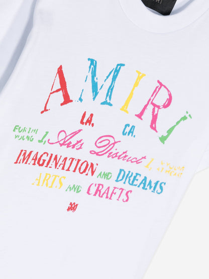 Amiri Kids Arts District 白色涂鸦 T 恤