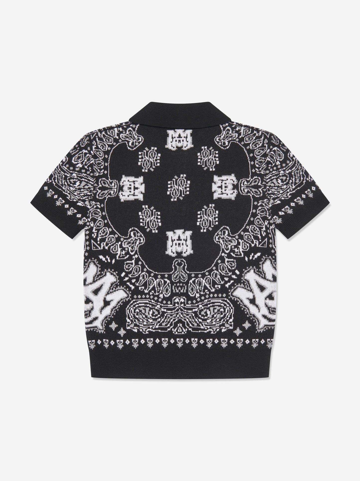 Amiri 男童黑色方巾 Polo 衫