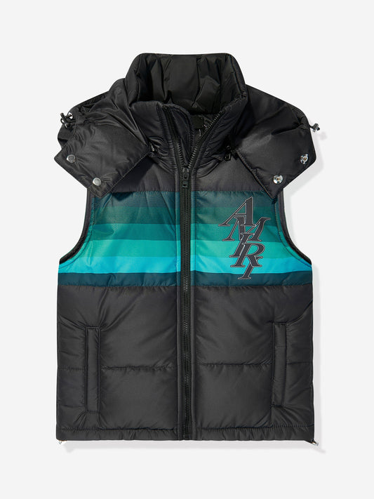 Amiri 男童黑色徽标交错马甲
