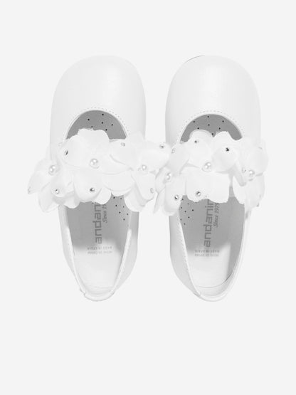 Girls Flower Shoes in White