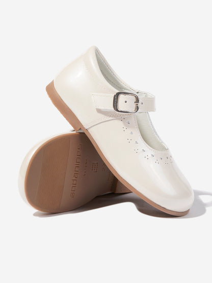 Girls Patent Leather Mary Jane Shoes in Ivory