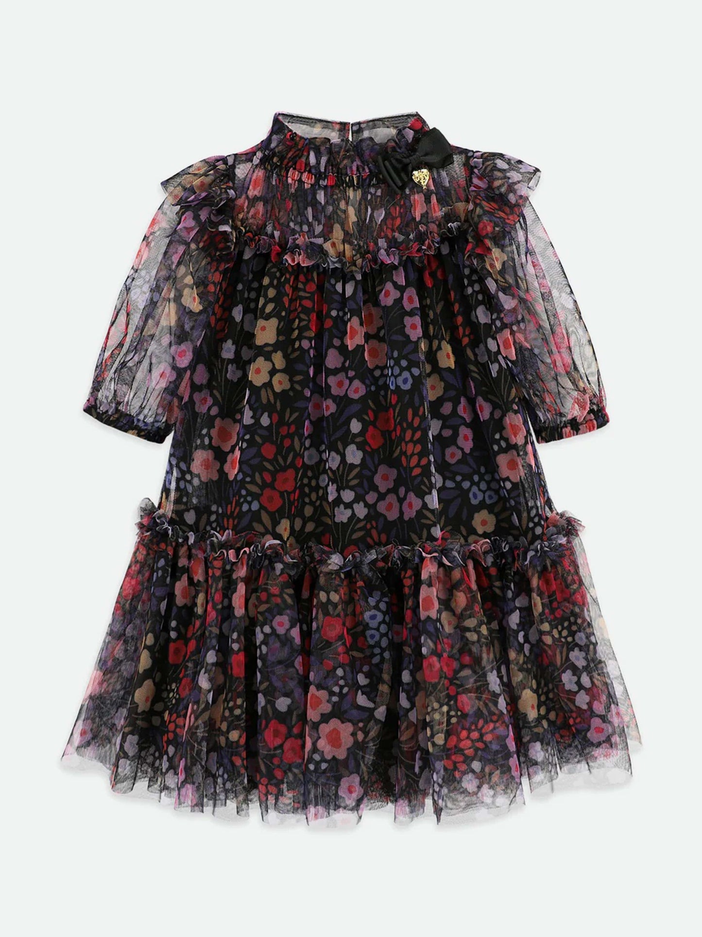 女童黑色 Myrtle Millifiori 薄纱连衣裙