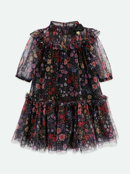 女童黑色 Myrtle Millifiori 薄纱连衣裙