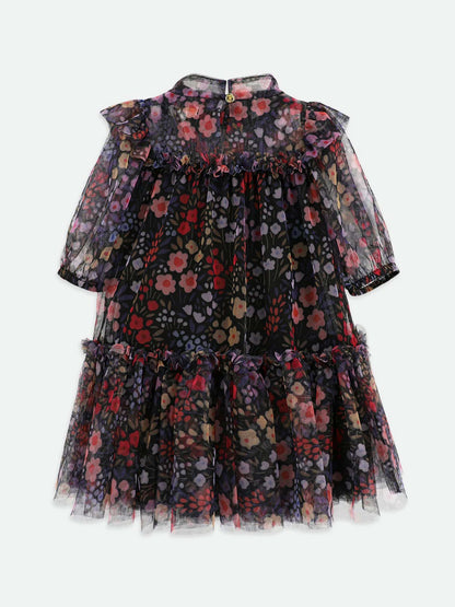女童黑色 Myrtle Millifiori 薄纱连衣裙