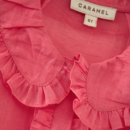 女童粉色真丝连衣裙