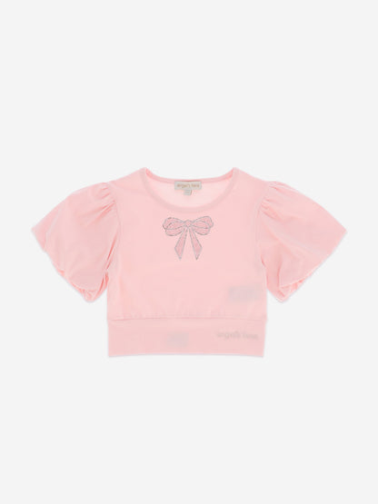 Angels Face 女童 Dollie 珍珠蝴蝶结上衣（粉色）