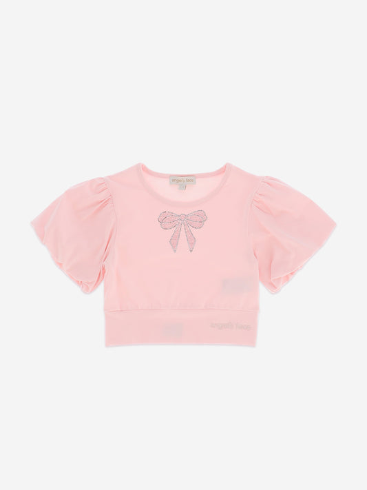 Angels Face 女童 Dollie 珍珠蝴蝶结上衣（粉色）