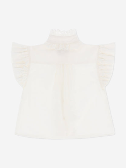 Angels Face Girls Neo Frill Blouse in White