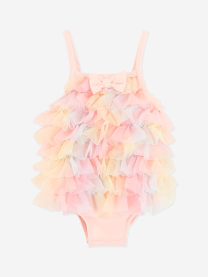 Baby Girls Minnow Rainbow Swimsuit in Pink