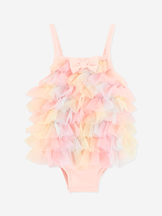 Baby Girls Minnow Rainbow Swimsuit in Pink