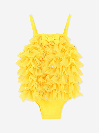 Baby Girls Minnow Sparkle Swimsuit in Yellow