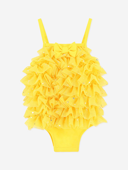Baby Girls Minnow Sparkle Swimsuit in Yellow