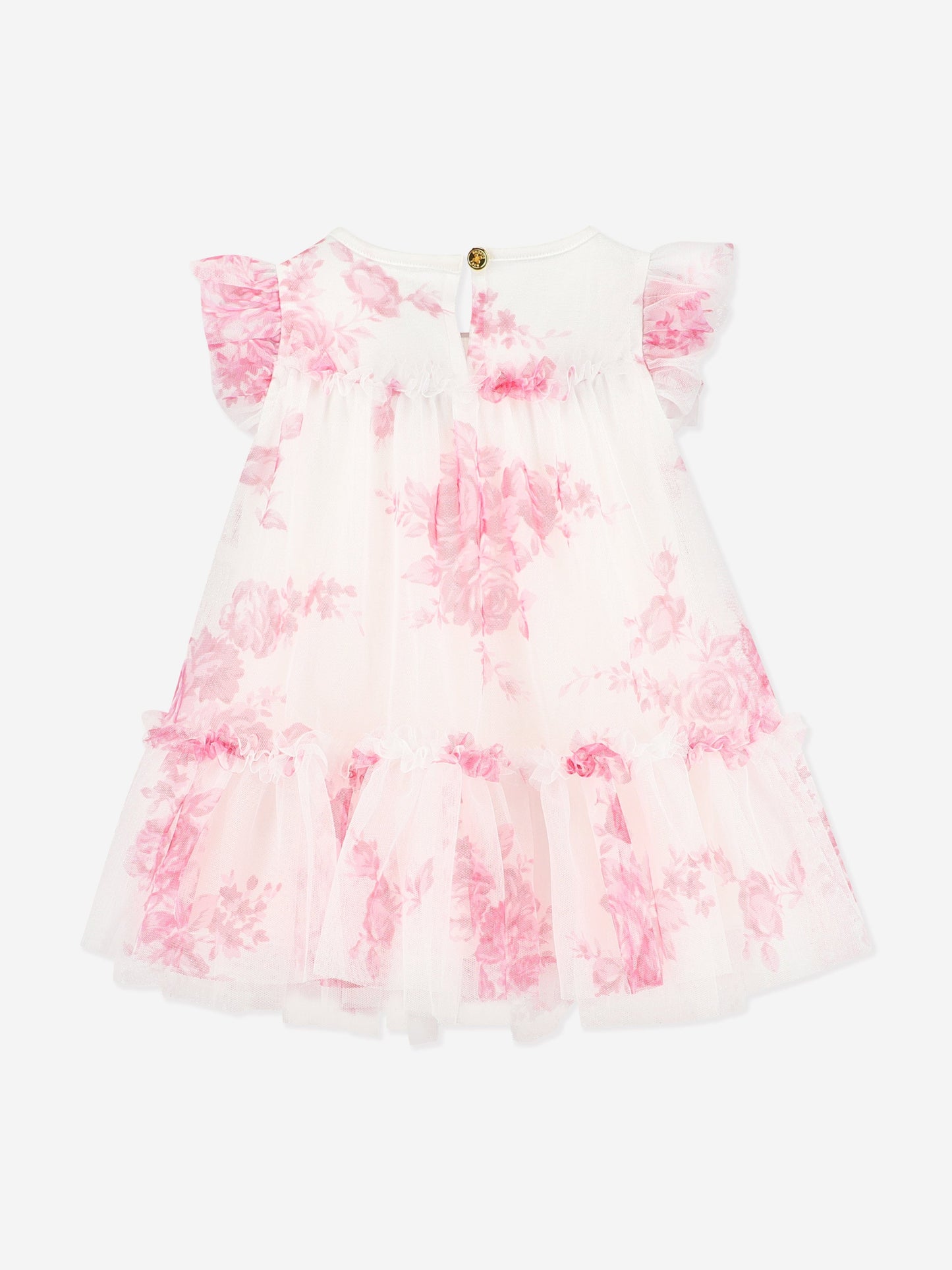 Baby Girls Rosebud Roses Tulle Dress in Pink