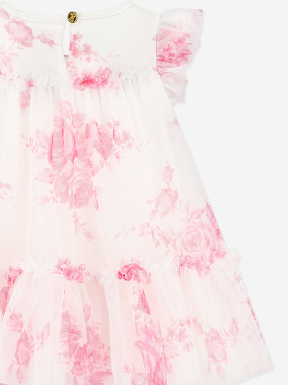 Baby Girls Rosebud Roses Tulle Dress in Pink