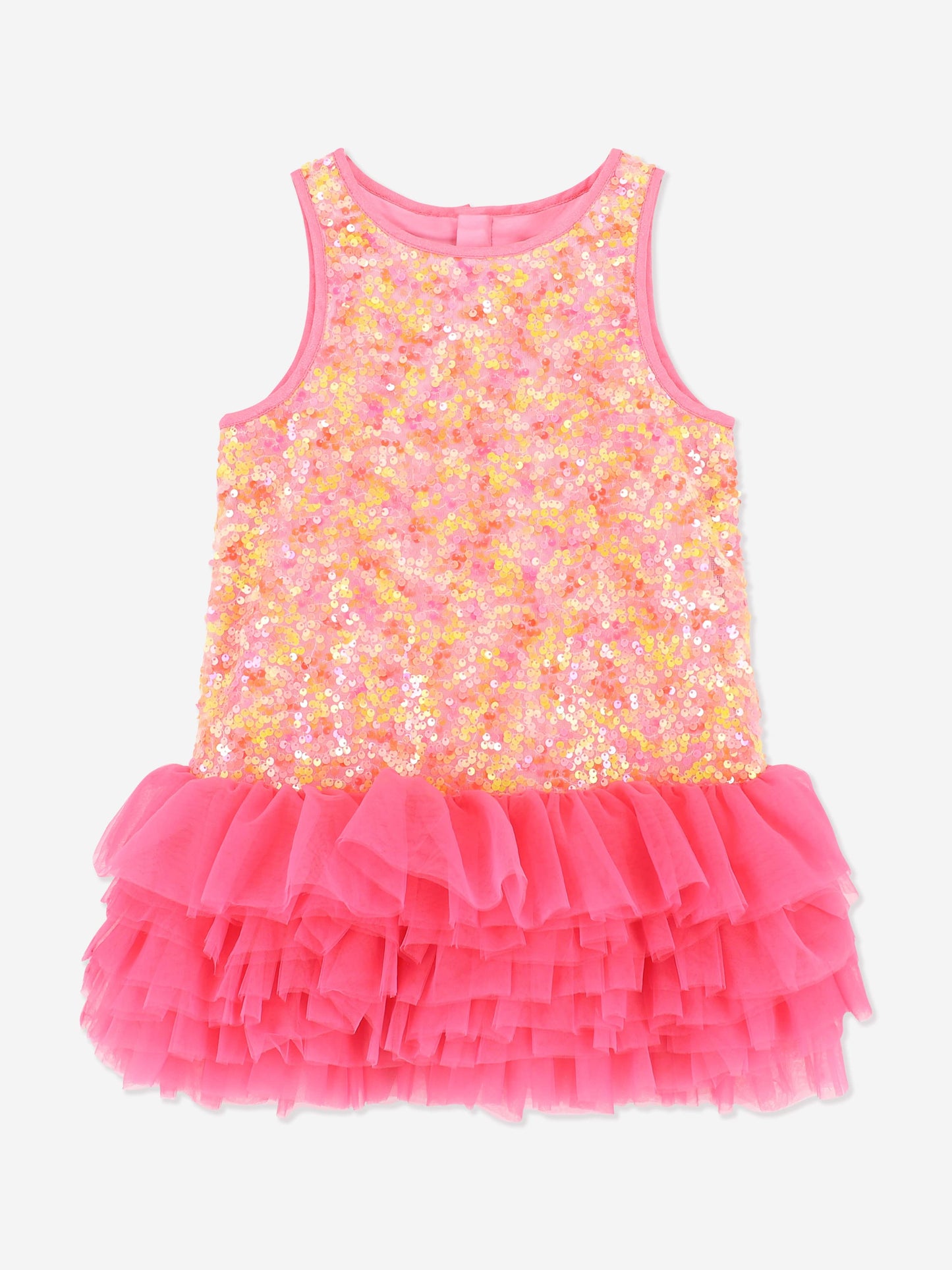 Girls Charleston Sequin Tulle Dress in Pink