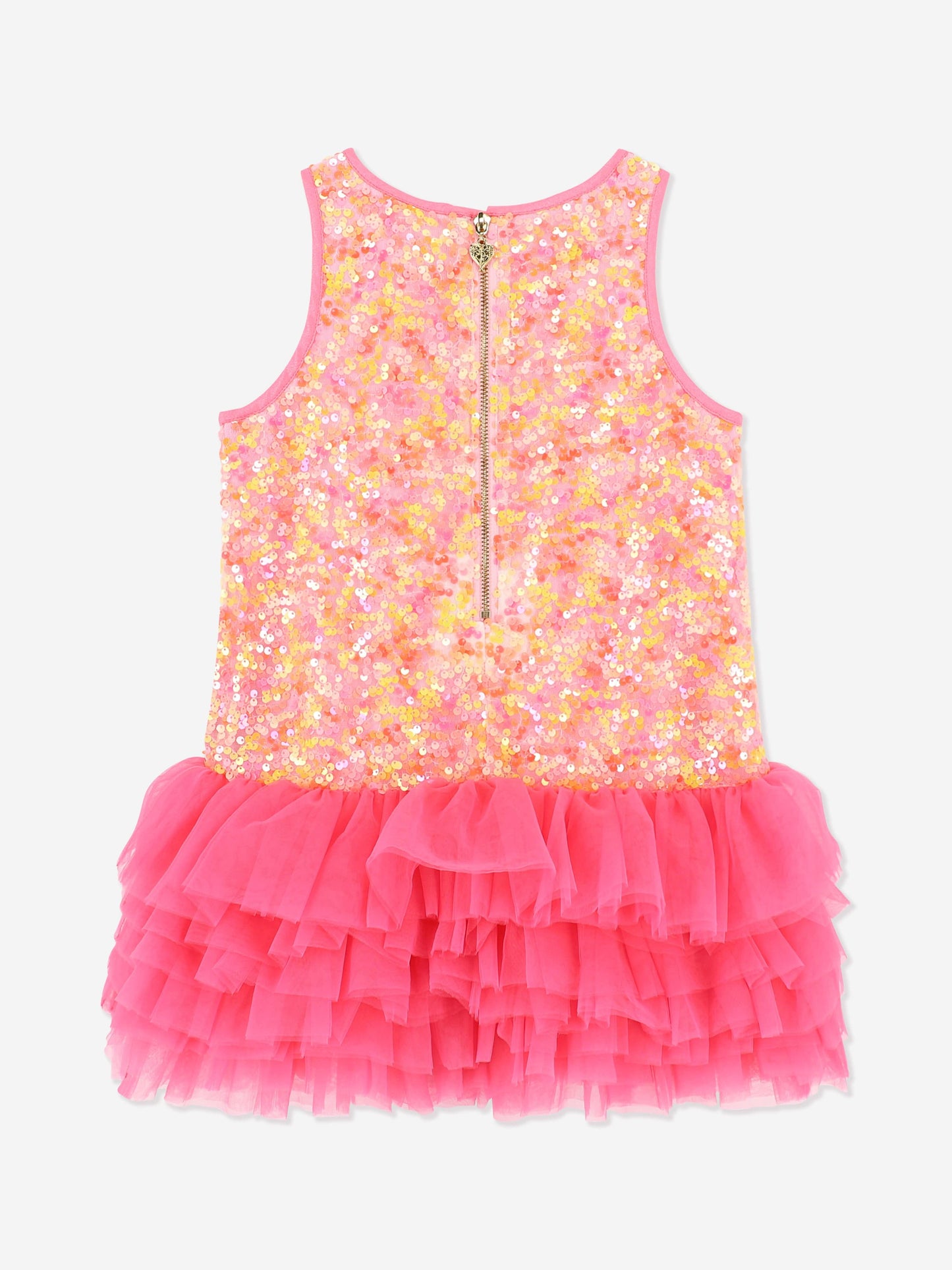 Girls Charleston Sequin Tulle Dress in Pink