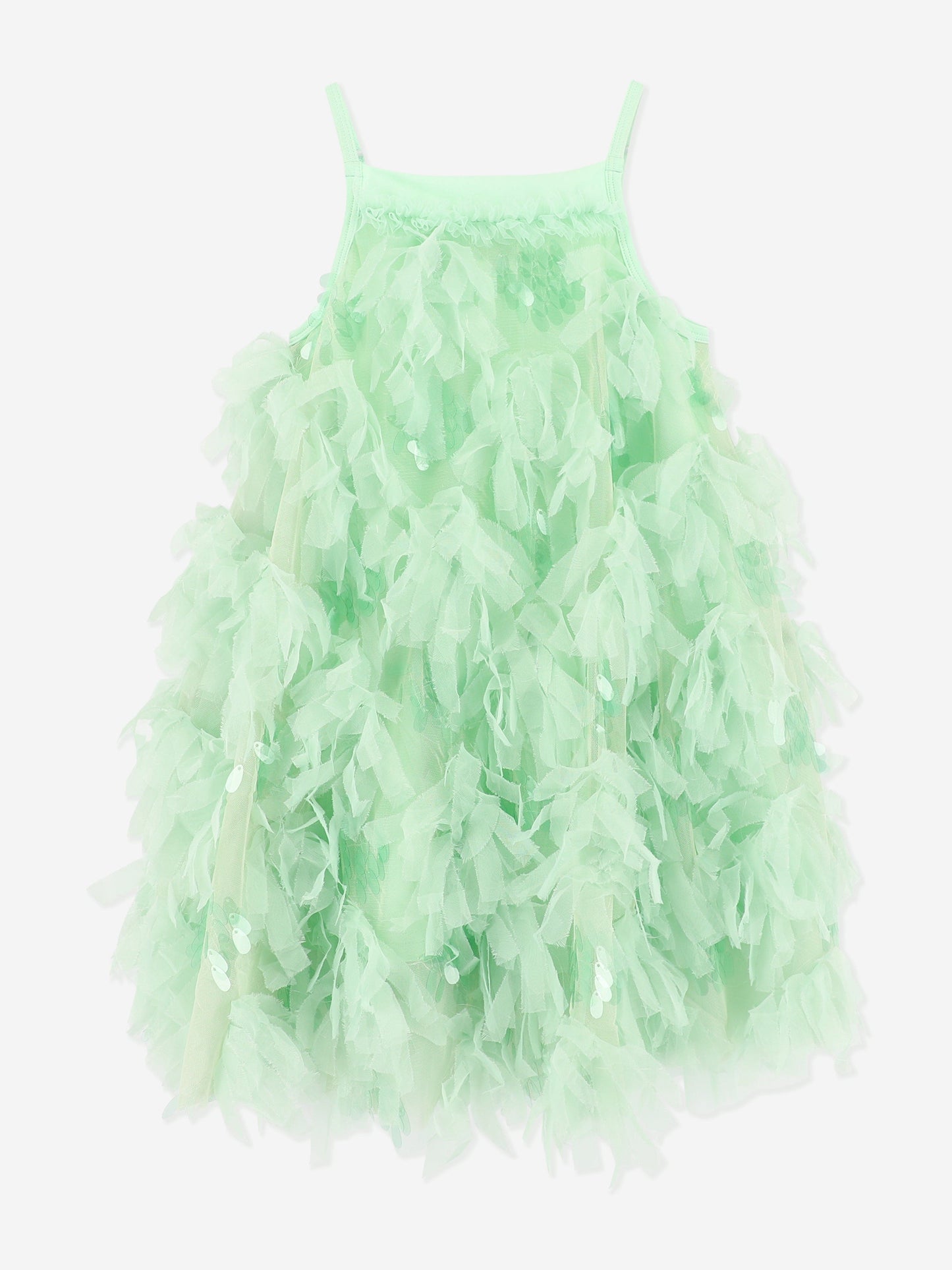 Girls Palma 3D Tulle and Sequin Dress in Green