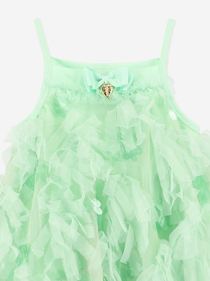 Girls Palma 3D Tulle and Sequin Dress in Green